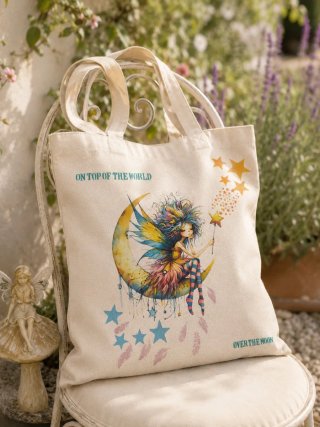 Bolso Tote Hada Luna Hecho a Mano