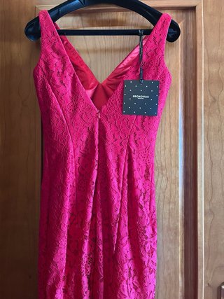 Vestido largo fiesta rojo encaje
