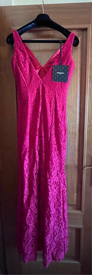 Vestido largo fiesta rojo encaje