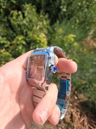 Reloj Cartier Marrón y Plateado
