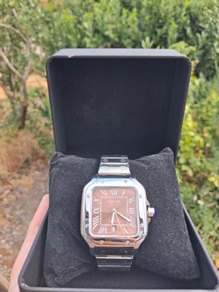 Reloj Cartier Marrón y Plateado