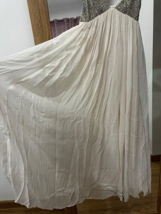 Vestido Zara plateado y blanco