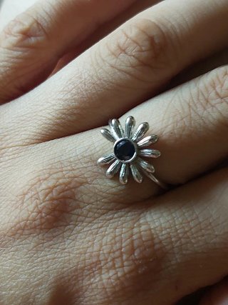 Anillo Flor Zafiro Azul Inspiración G-Dragon