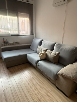 Sofá chaise longue gris