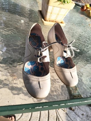 Sandalias blancas tacón talla 36