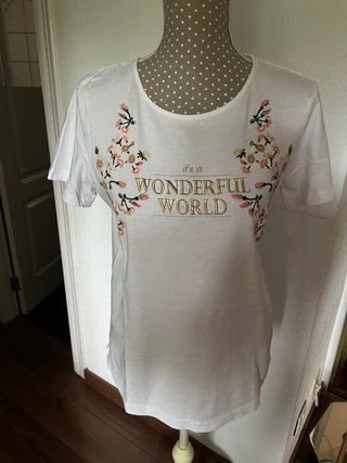Conjunto Cortefiel Pantalón Naranja y Camiseta Bla