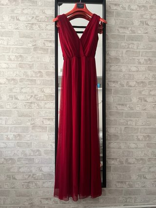 Vestido fiesta largo rojo