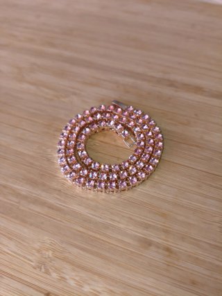 Collar Tennis Oro Rosa y Circonitas Rosas