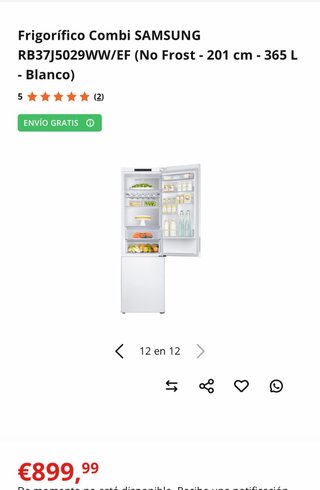NEVERA SAMSUNG NOFROST A+++ SEMINUEVA