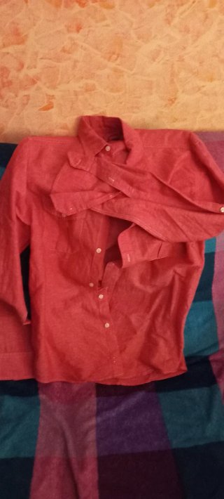 Camisa Springfield Caballero L Linen-Cotton coral
