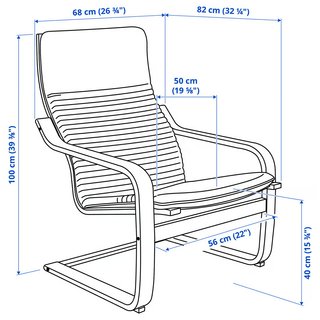 Sillón Poäng Ikea Rojo y Marron oscuro