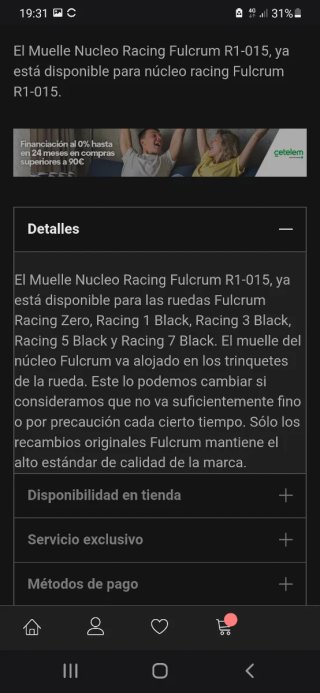 Muelle Núcleo Fulcrum Racing