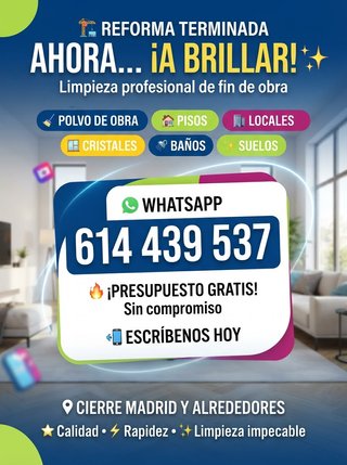 LIMPIEZA DE FIN DE OBRAS, COCINAS INDUSTRIALES ETC