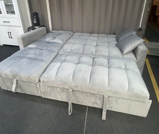 Sofá Cama Gris Terciopelo