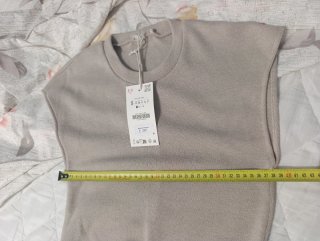 Vestido punto lazada Zara Beige Talla S