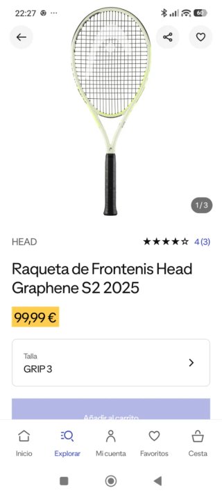 Raqueta de frontón HEAD   grapene  S2 2025 bolsa t