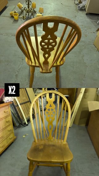 2 Sillas de Madera Estilo Rústico