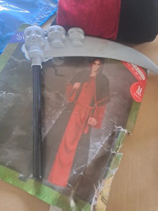 Disfraz Muerte Terror Negro/Rojo Talla Única.