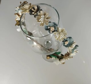 Corona elegante comunión/eventos dorada y verde