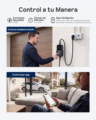 dé Cargador coche Eléctrico 3,7kW 7,5m Tipo2 6-16A