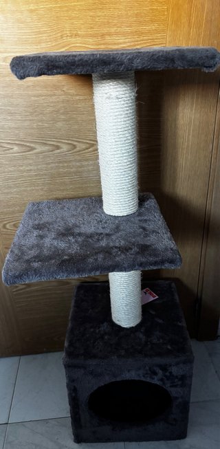 Rascador para gatos de tela y sisal