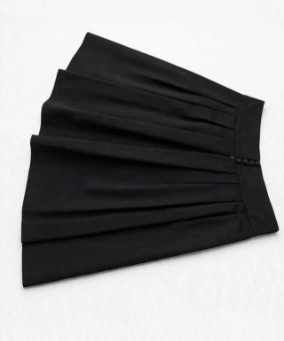Falda plisada Massimo Dutti negra