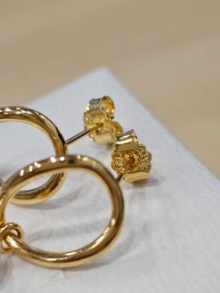 Pendientes Pandora Aro Perla Orgánica Dorados