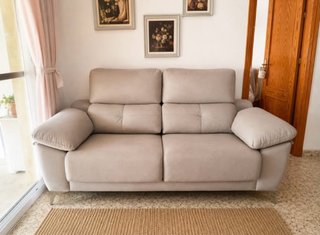Sofá 2 plazas beige extensible