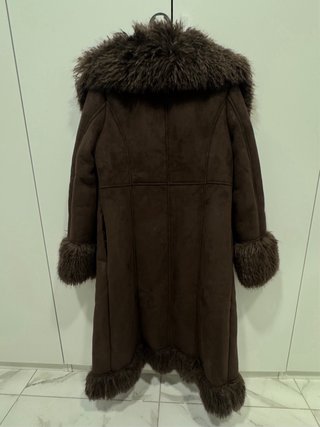 Abrigo largo Pull&Bear forro borrego marrón T.S