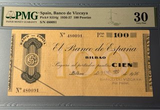 Billete 100 Pesetas España 1936-37