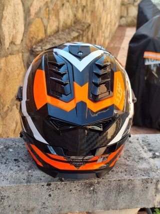 Casco Moto LS2 Blanco ,naranja y Negro