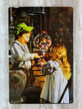 (066) Cartel Decorativo Vintage Niños Chicle