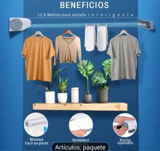 Reloj de pared y tendedero