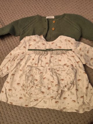 Conjunto Ropa Bebé Niña: Vestido y Ranita