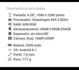 OnePlus 6 A6003 Negro