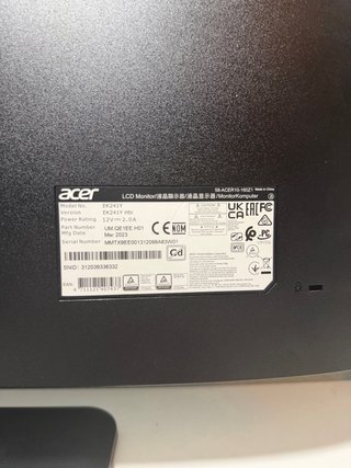 Monitor Acer EK241Y Hbi Negro