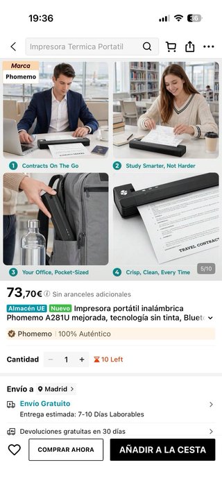 Impresora Portátil Phomemo A281U BluetoothM08F