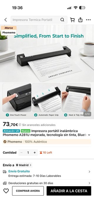 Impresora Portátil Phomemo A281U BluetoothM08F