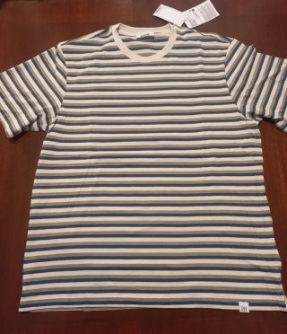 Camiseta PdH Rayas Beige y Azul Talla M