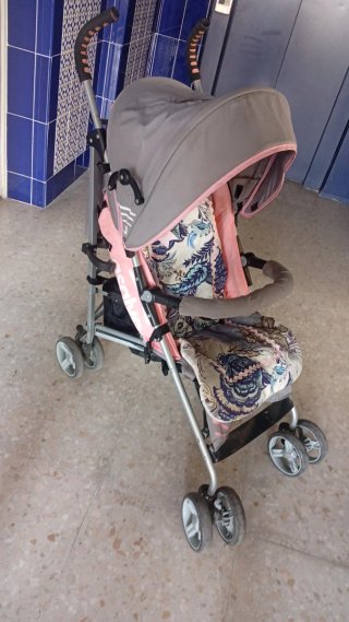 Sillita de bebé Asalvo gris y rosa