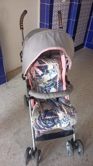 Sillita de bebé Asalvo gris y rosa