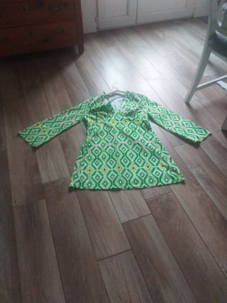 Vestido fiesta ye ye estampado geométrico Talla M