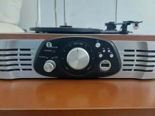 Tocadiscos Vintage Marrón y Negro con Radio y USB
