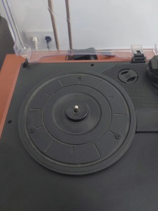 Tocadiscos Vintage Marrón y Negro con Radio y USB