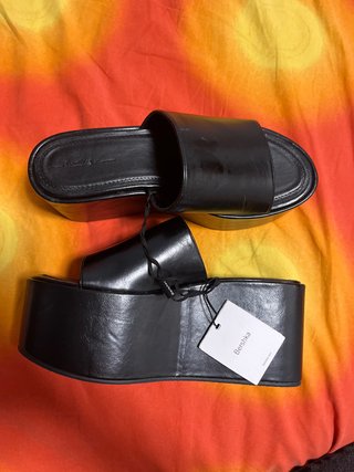 Sandalias Plataforma Bershka Talla 37 Negras