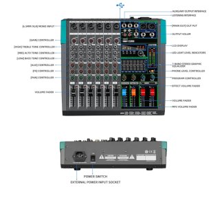 Mesa DJ Mixer Depusheng 6 Canales