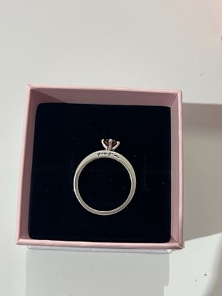 Anillo Pandora Corazón Rosa Plata
