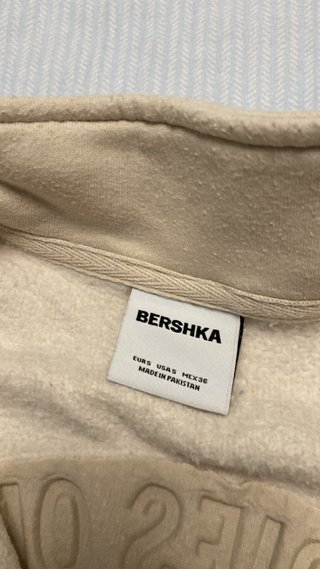 Sudadera Bershka beige cremallera