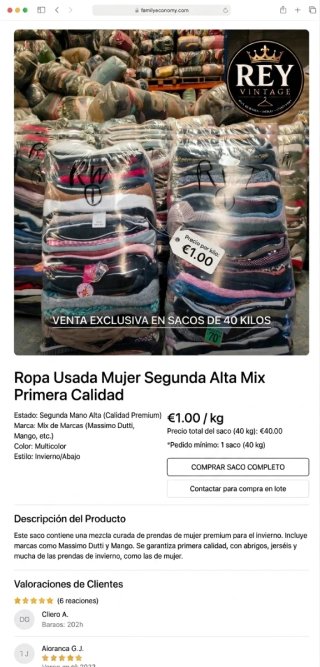 Ropa Mixta Invierno Mujer Revuelto Grado B Alto