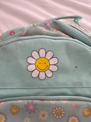 Mochila Escolar SmileyWorld Flores Verde Agua